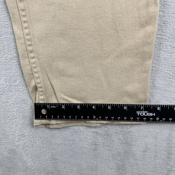Liz Claiborne Straight Leg Fit Jeans Stretch Mid Rise Womens Beige SZ 14 Petite - Picture 10 of 11